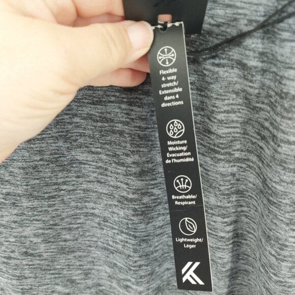 Kyodan Heather Gray Moss Jersey Short Sleeve Top Ruching - Picture 4 of 9